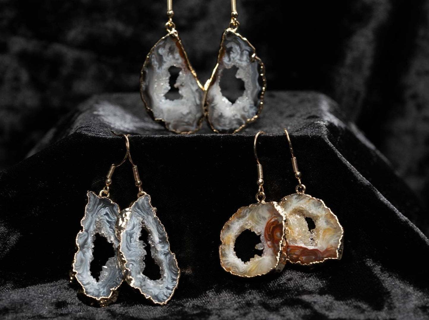 Geode Slice | Hook Earrings
